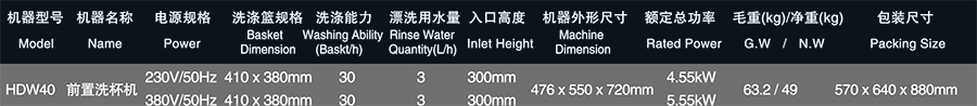 华菱前置洗碗机HDW-40(图2)